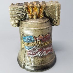Vtg 1776 U S Flag Revolutionary War Cannon Liberty Bell Coin Bank